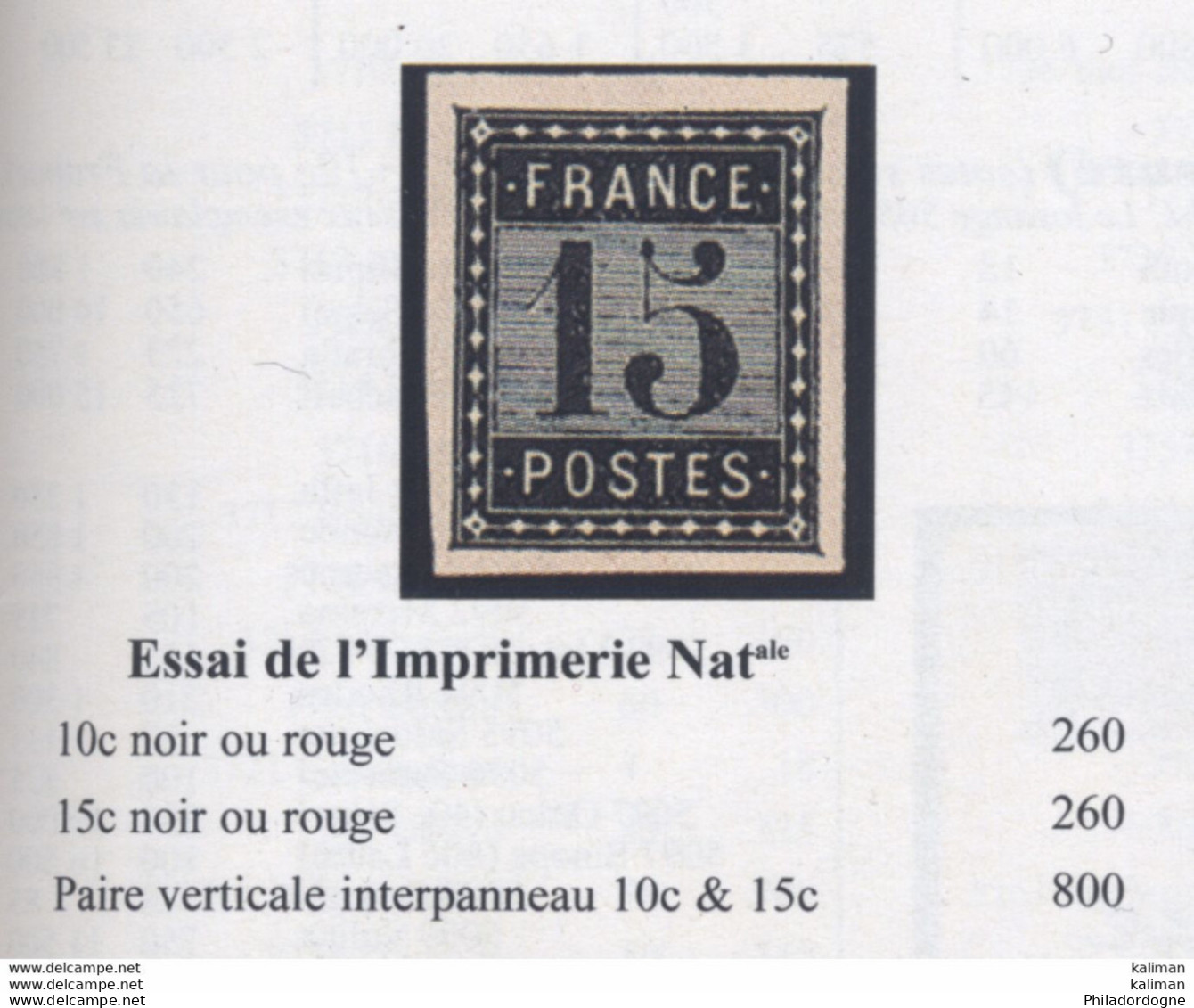 France 1876 Essai De L'Imprimerie Nationale 10cts Et 15cts Noir - Toujours Sans Gomme Cote Maury 520 Euros - Proofs, Unissued, Experimental Vignettes