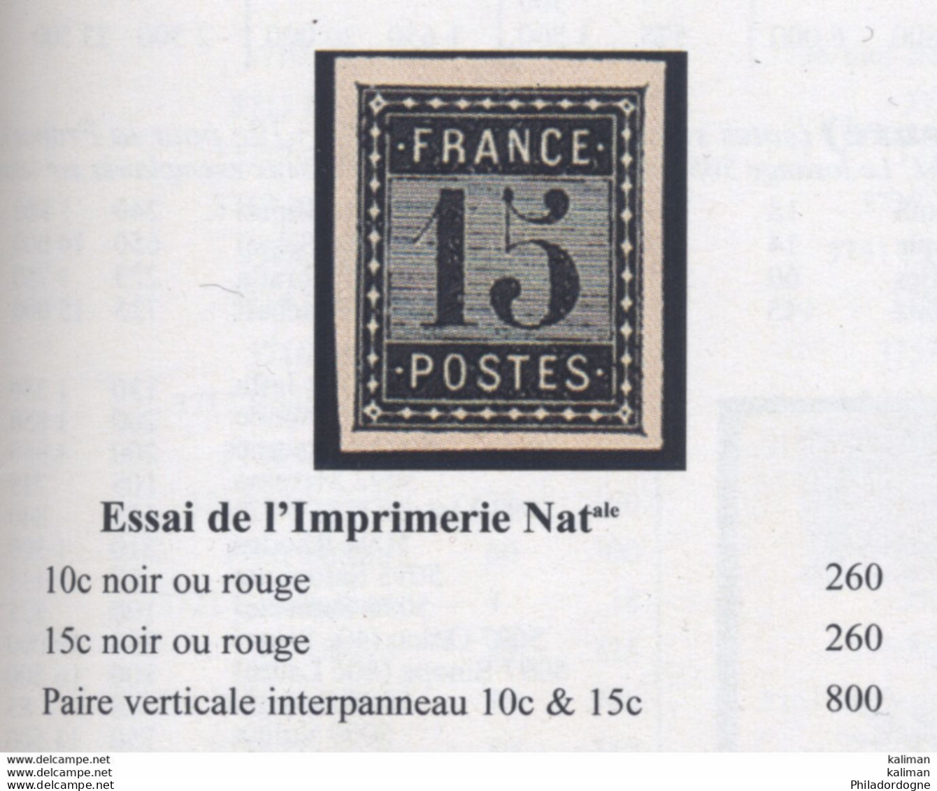 France 1876 Essai De L'Imprimerie Nationale 15cts Noir En Bloc De 6 - Toujours Sans Gomme Cote Maury 1560 Euros - Proofs, Unissued, Experimental Vignettes