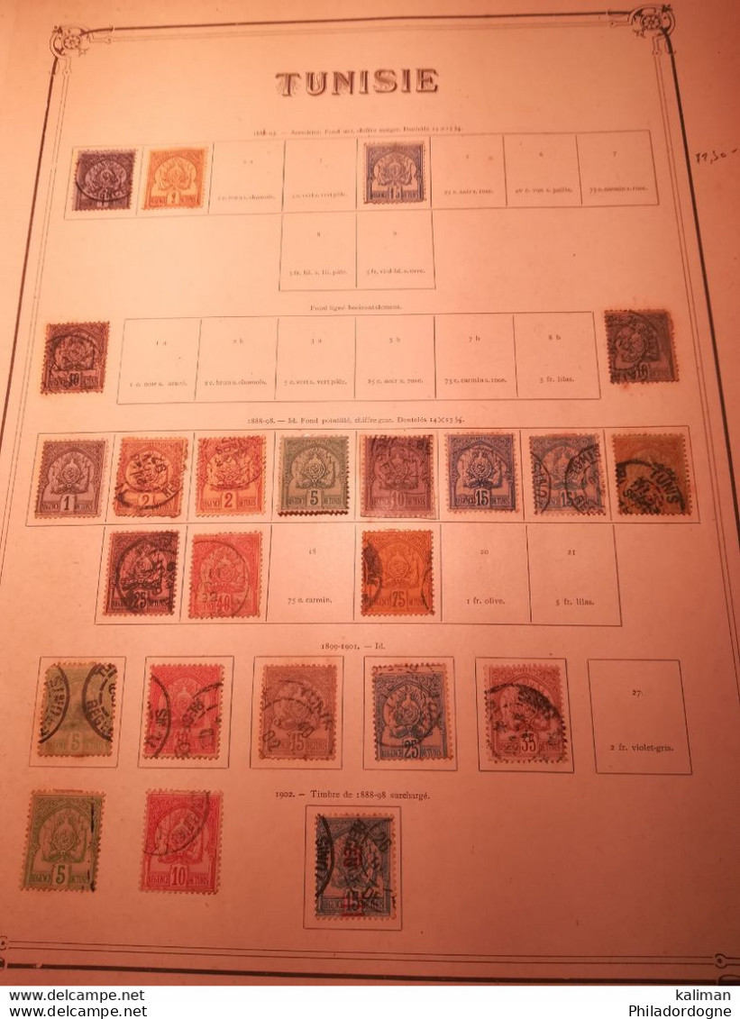 Tunisie - Ancienne Collection Montée Sur Feuilles 1888 /1930 Tous états Xx X (x) Obl - Cote + De 500 Euros - Sonstige & Ohne Zuordnung