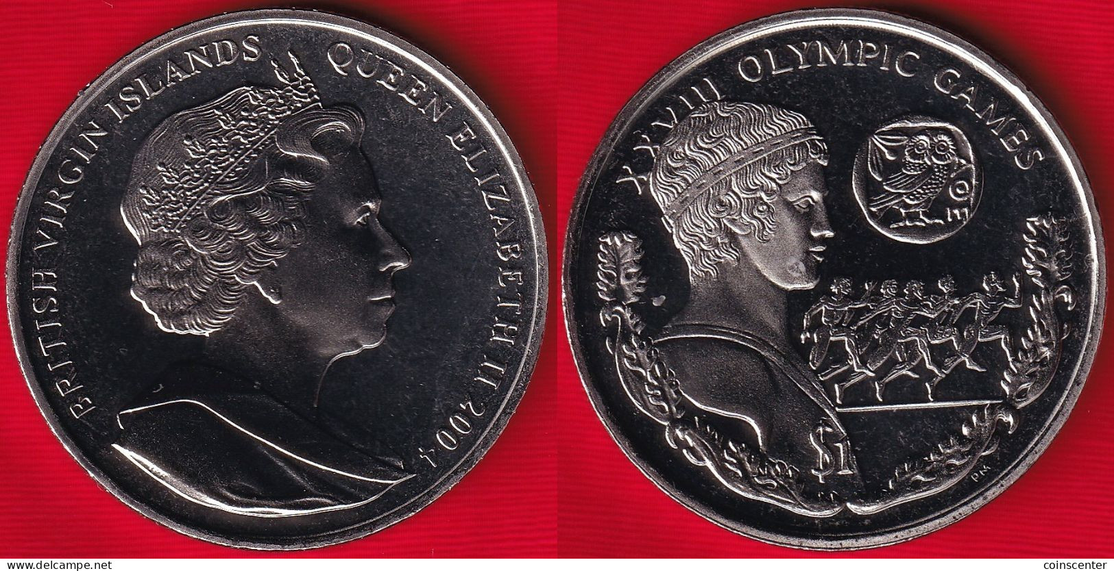 British Virgin Islands 1 Dollar 2004 Km#250 "Summer Olympics, Athens" UNC - Islas Vírgenes Británicas