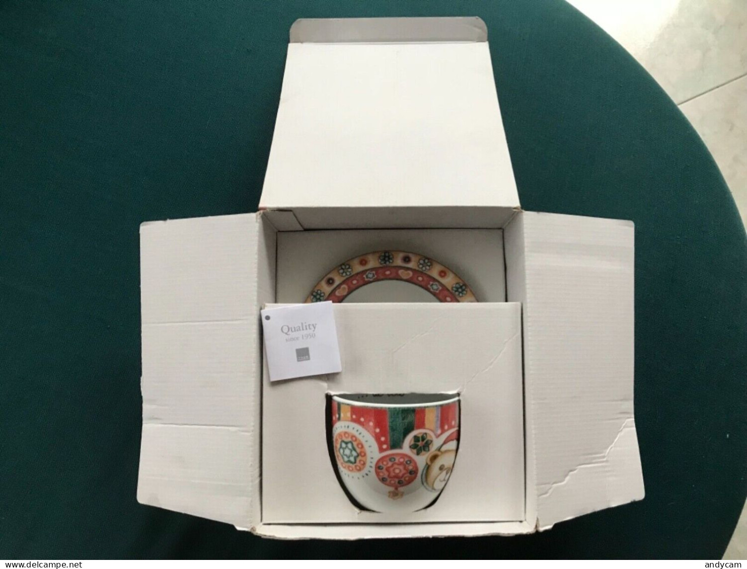 THUN TAZZA E PIATTINO "NATALE AL VOLO" PORCELLANA PERFETTA CON SCATOLA - Non Classés