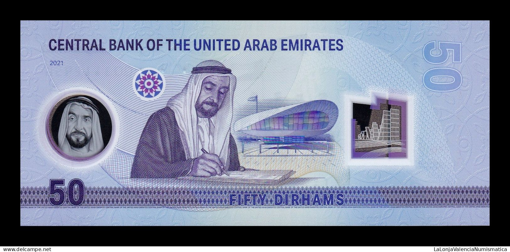 Emiratos Arabes Unidos United Arab 50 Dirhams Commemorative 2021 Pick 35 Polymer Sc Unc - Ver. Arab. Emirate