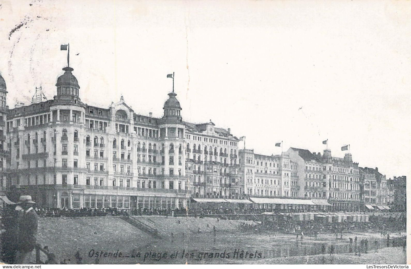 BELGIQUE - OSTENDE - La Plage Et Les Grands Hôtels - Carte Postale Ancienne - Oostende