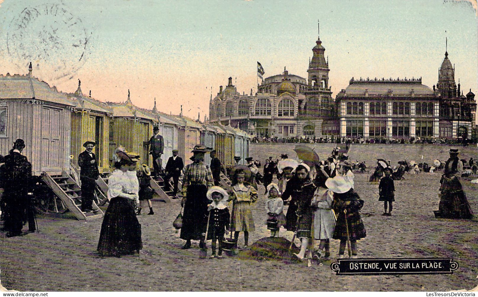 BELGIQUE - OSTENDE - Vue Sur La Plage - Enfants - Carte Postale Ancienne - Oostende