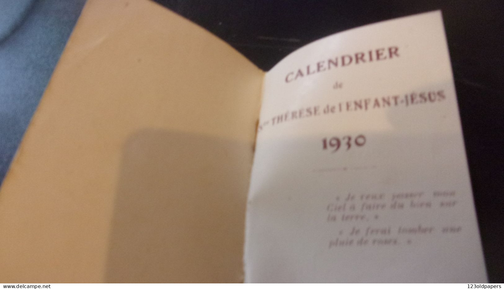 CALENDRIER SAINTE THÉRÈSE DE L’ENFANT JÉSUS 1930 LISIEUX - Tamaño Pequeño : 1921-40