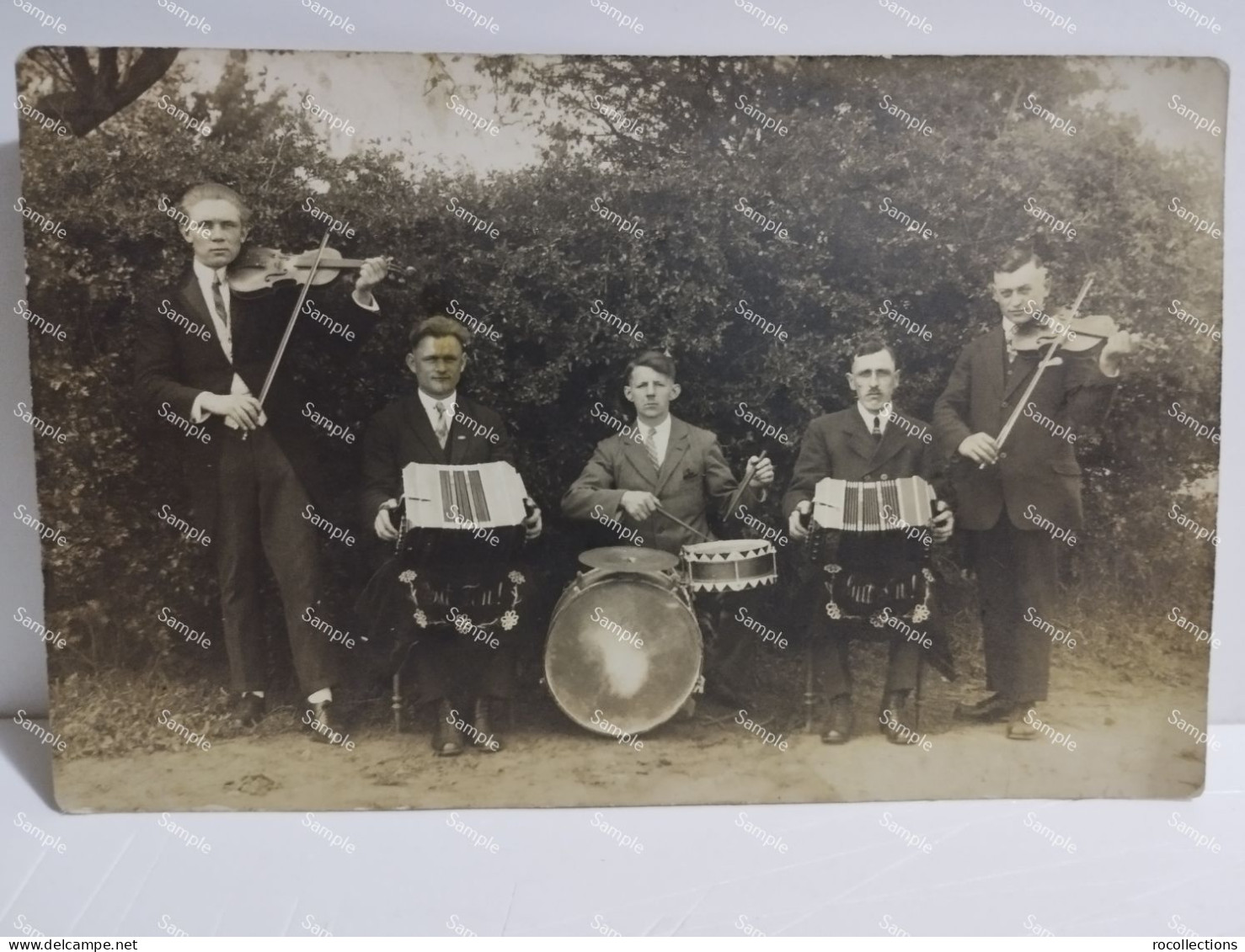 Germany Musical Band Group With Accordion And Violins. Gustav Gehder Photographer WOLFEN (Bitterfeld) - Bitterfeld