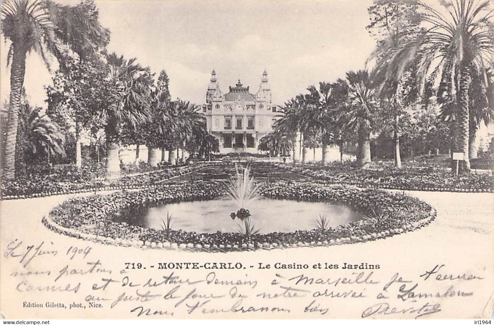 MONACO MONTE CARLO LE CASINO ET LES JARDINS 1904 - Monte-Carlo