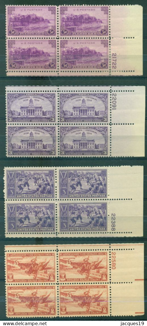 USA Series Of 15 Blocks See Scans Of Front And Back Mostly MNH Some Stamps Partly Detached - Bandes & Multiples