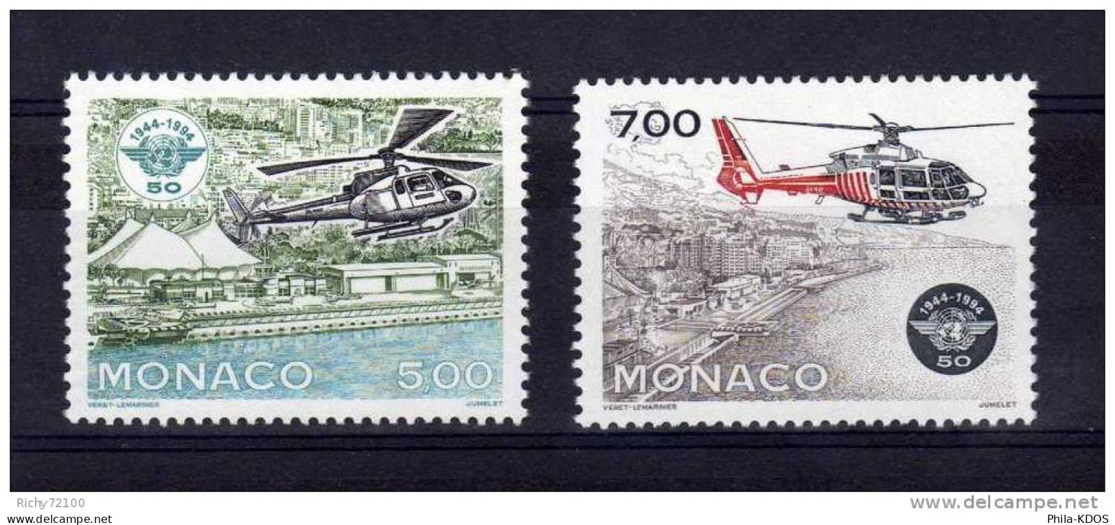 MONACO 1994 : LOT NEUF ** MNH MONACO " 50 ANS DE L'OCI " - Hélicoptères
