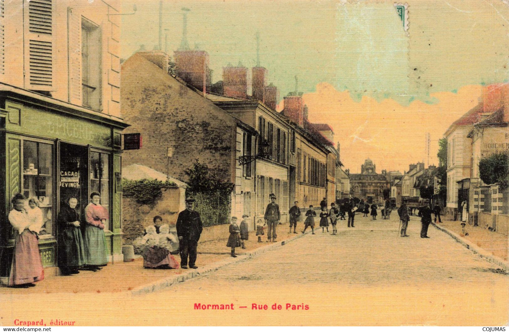 77 - MORMANT - S17386 - Rue De Paris - Epicerie Devinck - Carte Toilé - En L'état -  L23 - Mormant