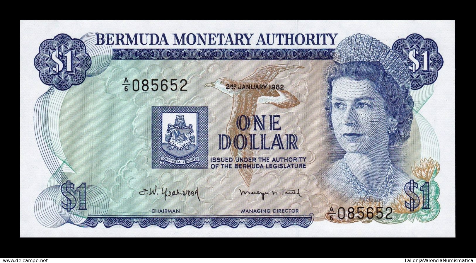Bermuda 1 Dollar Elizabeth II 1982 Pick 28b Sc Unc - Bermudes