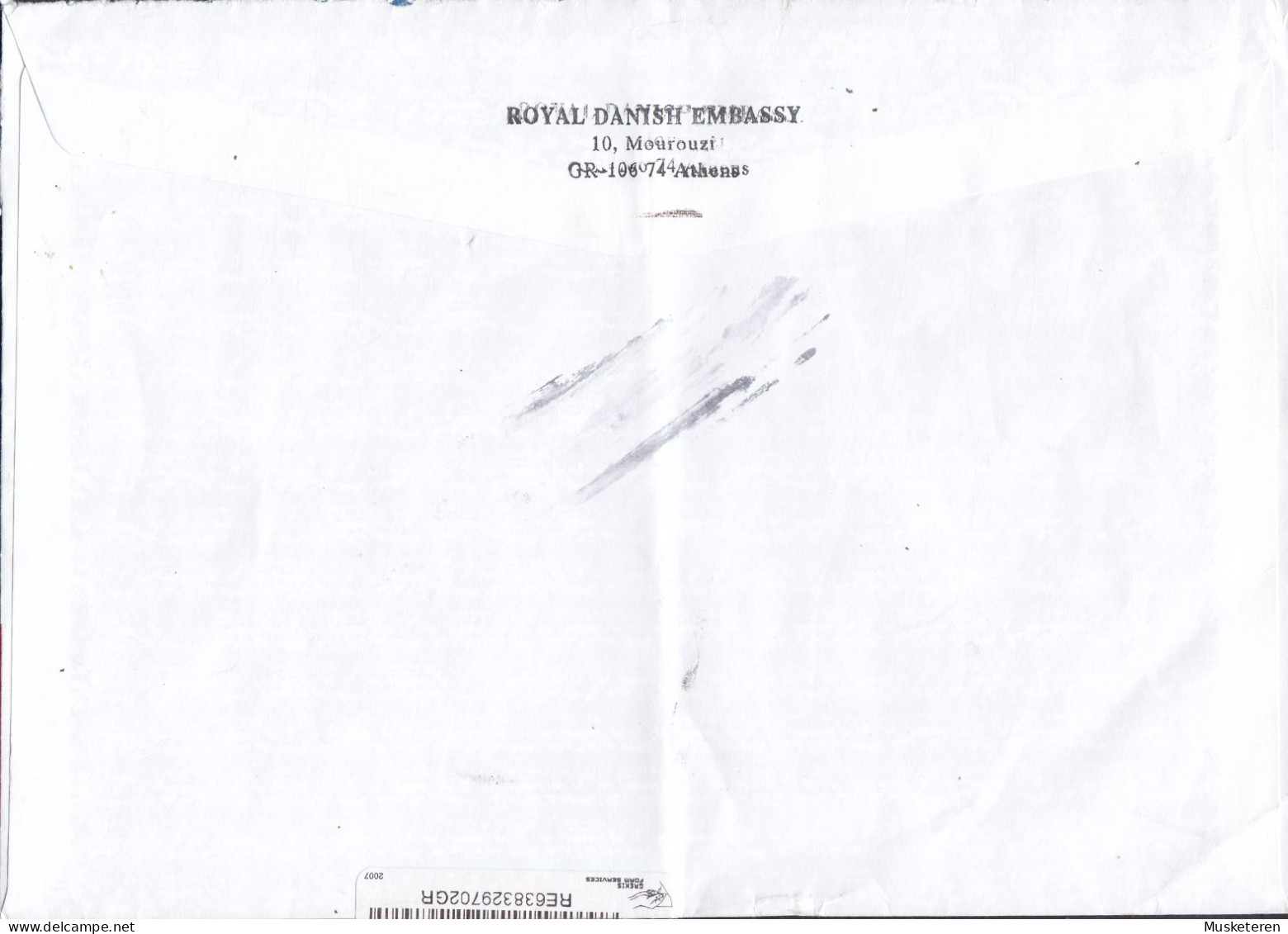 Greece ROYAL DANISH EMBASSY Registered Einschreiben Label ATHENS 2011? Mult. Franked Cover Brief Lettre - Lettres & Documents