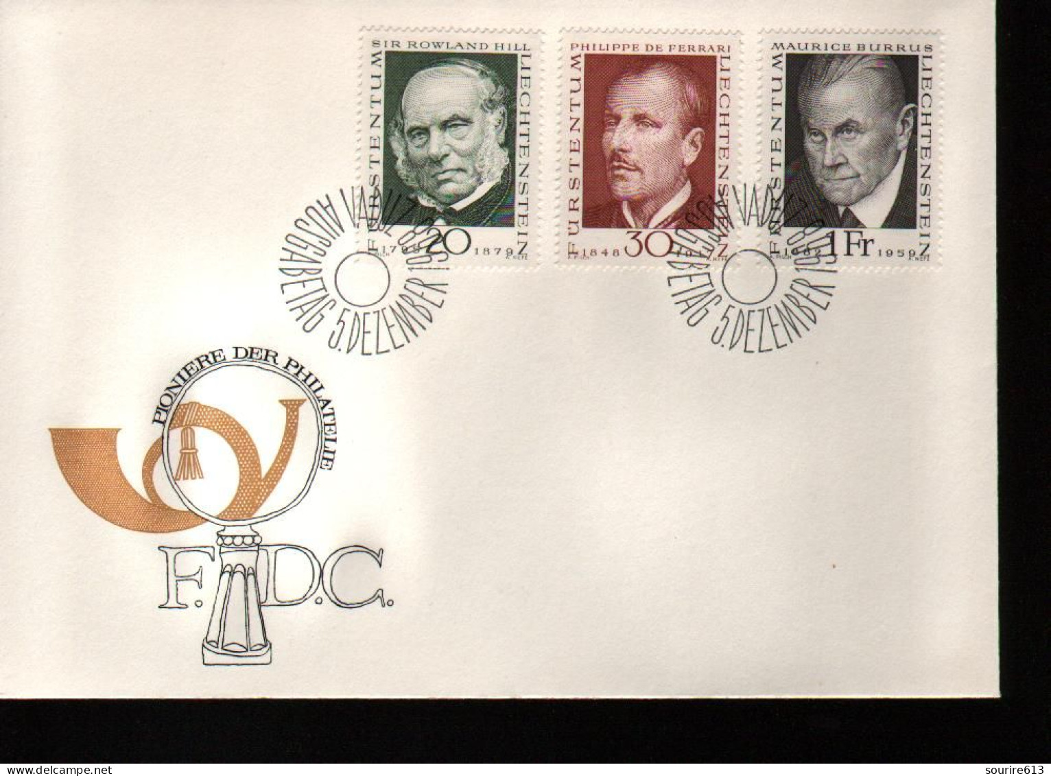 Fdc Philatélie & Monnaies > Autres Liechtenstein 1968 Grands Philatélistes - Rowland Hill