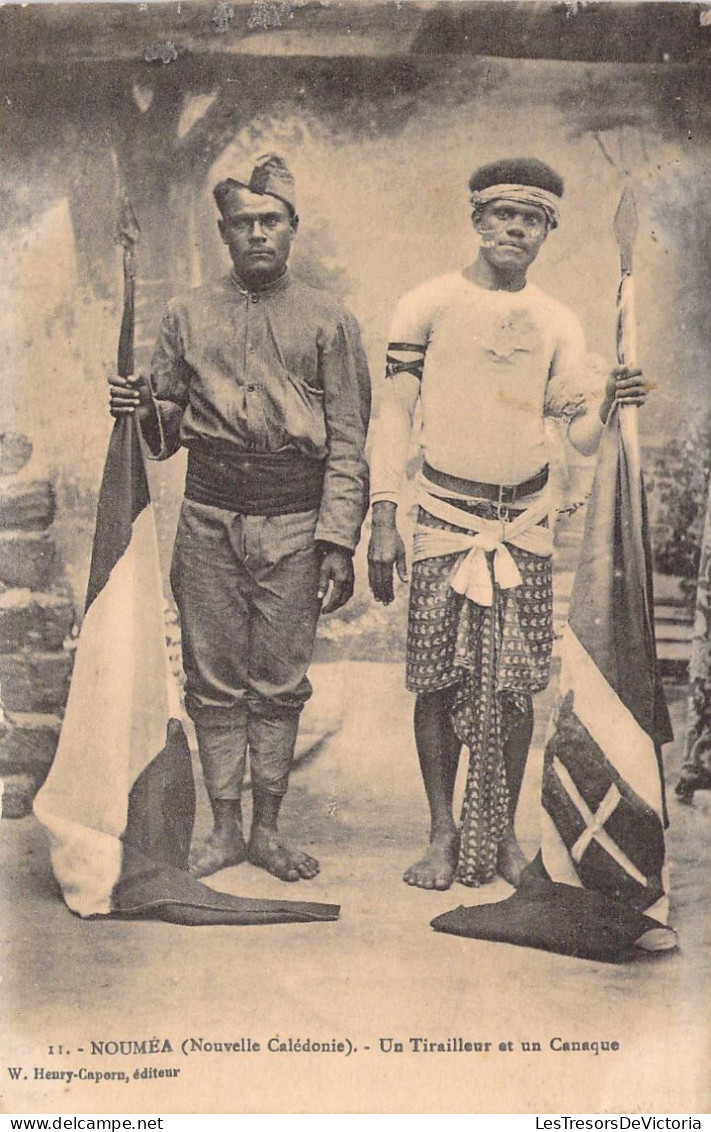 Nouvelle Calédonie - Nouméa - Un Tirailleur Et Un Canaque - W. Henry Caporn - Carte Postale Ancienne - Nieuw-Caledonië