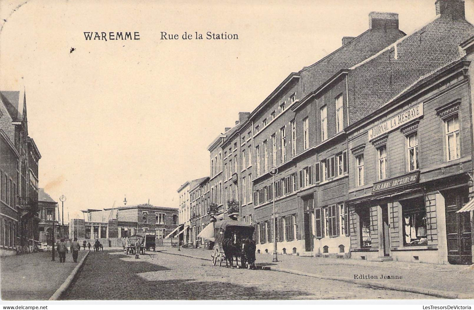 Belgique - Waremme - Rue De La Station - Edition Jeanne - Attelage - Animé - Journal La Hesbaye - Carte Postale Ancienne - Borgworm