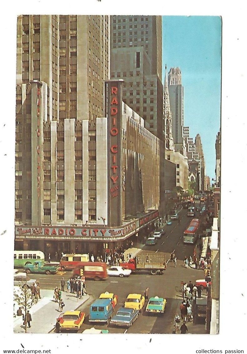 Cp, ETATS UNIS, NEW YORK CITY, Radio City Music Hall, Home Of The Rockettes , Voyagée, Automobiles - Autres Monuments, édifices