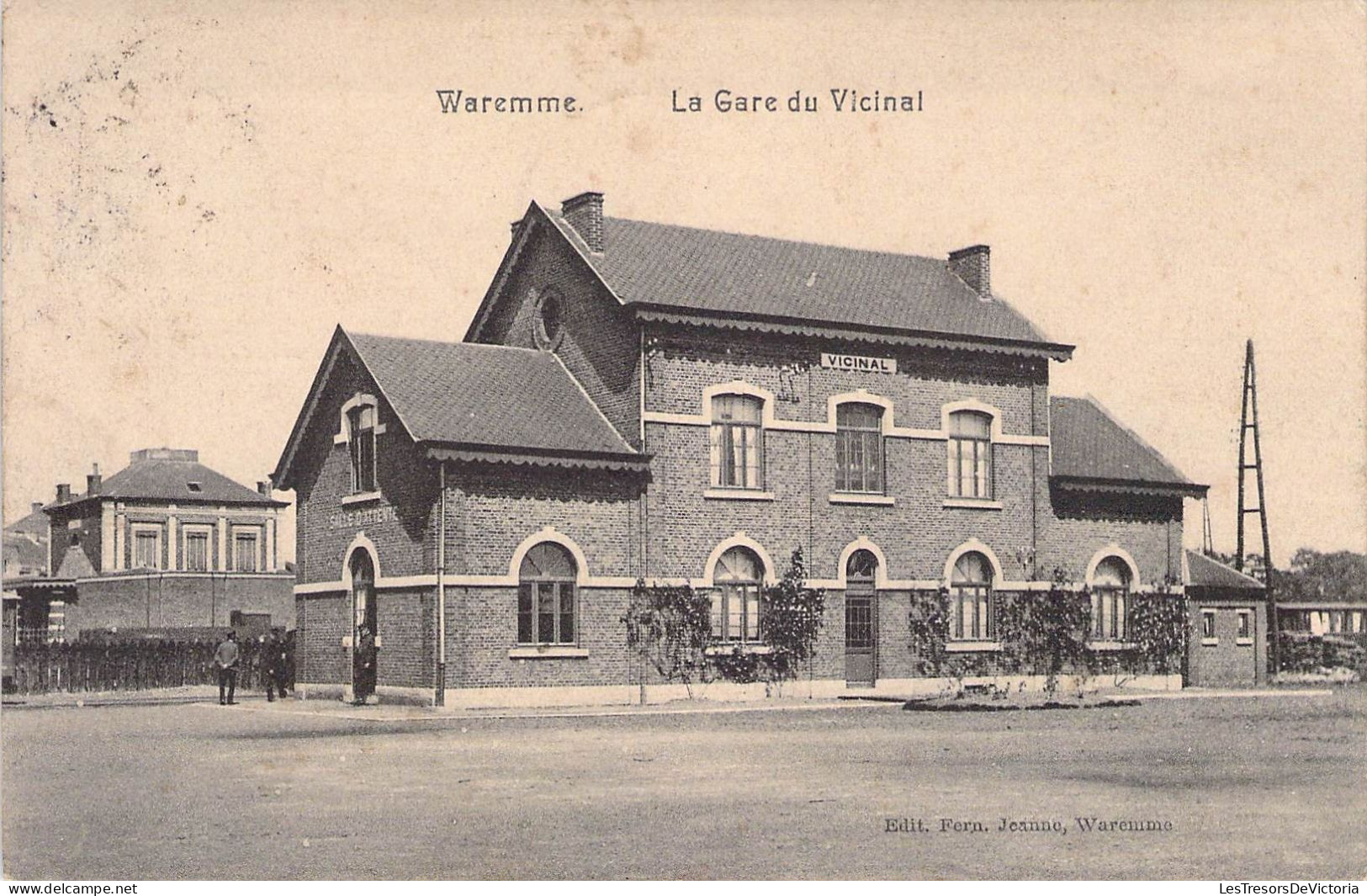 Belgique - Waremme - La Gare Du Vicinal - Edit. Fern. Jeanne - Oblitéré 1913 -  Carte Postale Ancienne - Waremme