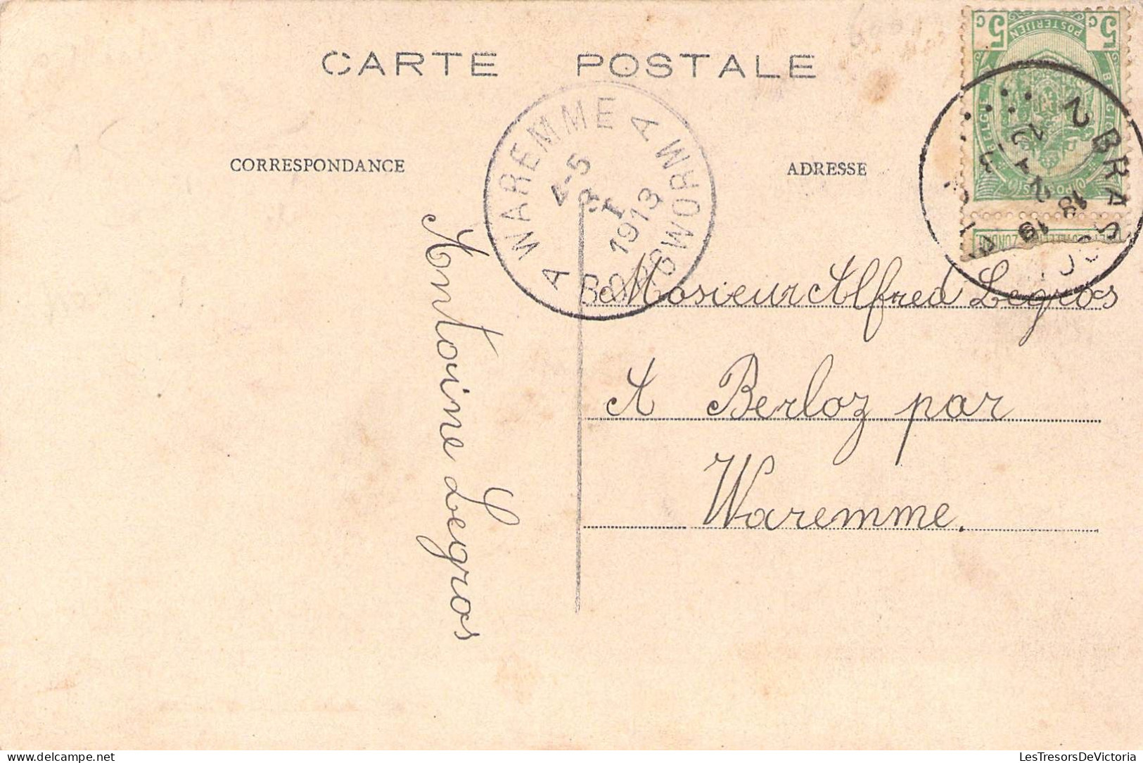 Belgique - Waremme - La Gare Du Vicinal - Edit. Fern. Jeanne - Oblitéré 1913 -  Carte Postale Ancienne - Borgworm