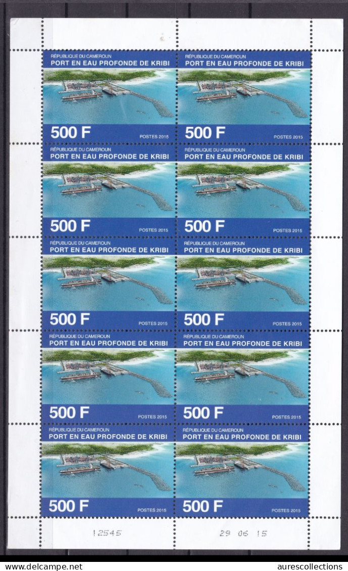 CAMEROON CAMEROUN 2015 SHEET MICHEL Mi 1283 - PORT EN EAU PROFONDE DE KRIBI HARBOR HARBOUR - MNH - Cameroun (1960-...)