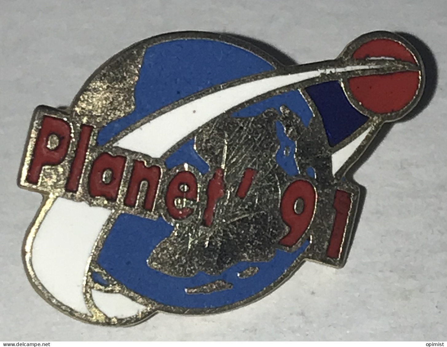 76275-Pin's.  Planet's 91.Espace.signé Aerospatiale. - Space