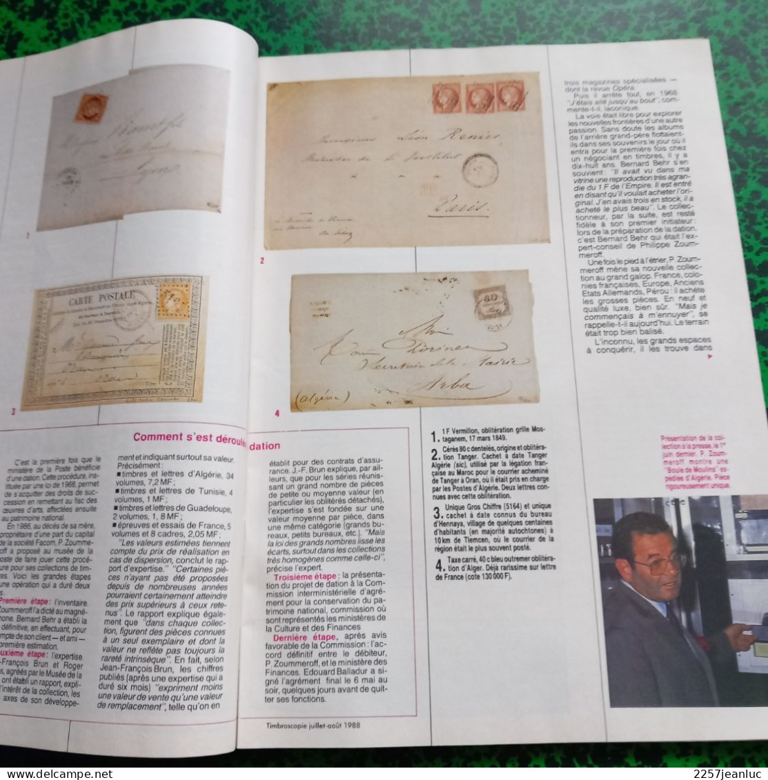 Lot 2 Magazines de la Philatélie * Timbroscopie n:38 et 49 de Juillet Aout 1987/88 Spécial été