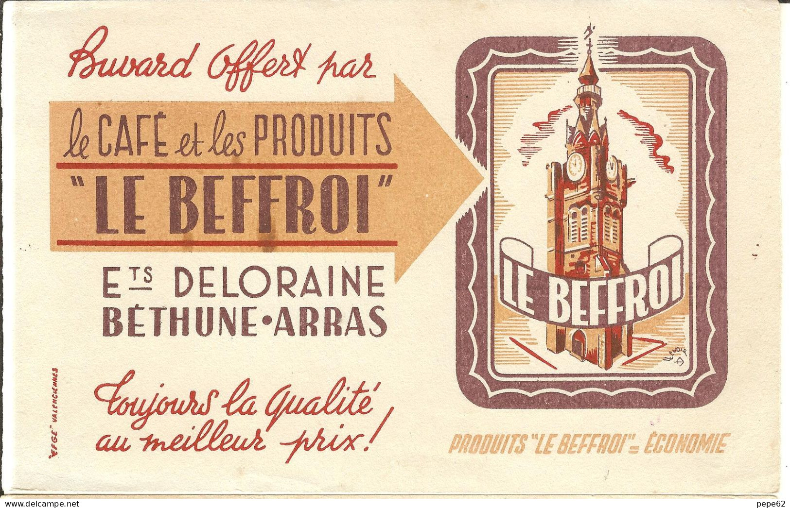 Bethune-arras---buvard -café Le Beffroi- - Coffee & Tea