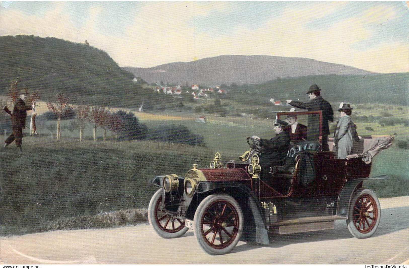 TRANSPORTS - Voiture Ancienne - Hommes - Carte Postale Ancienne - Otros & Sin Clasificación