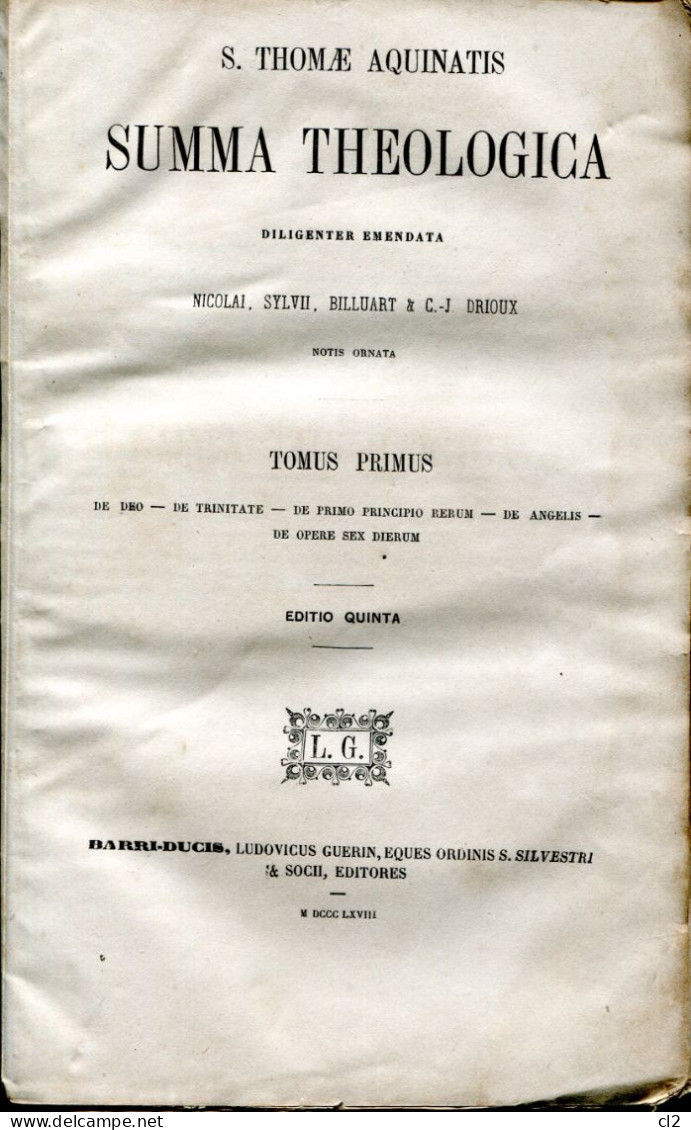 SUMMA THEOLOGICA Par Saint Thomas D'Aquin - Tome 1 à 8 - 5ème édition - 1868 (PEU COURANT) - Livres Anciens