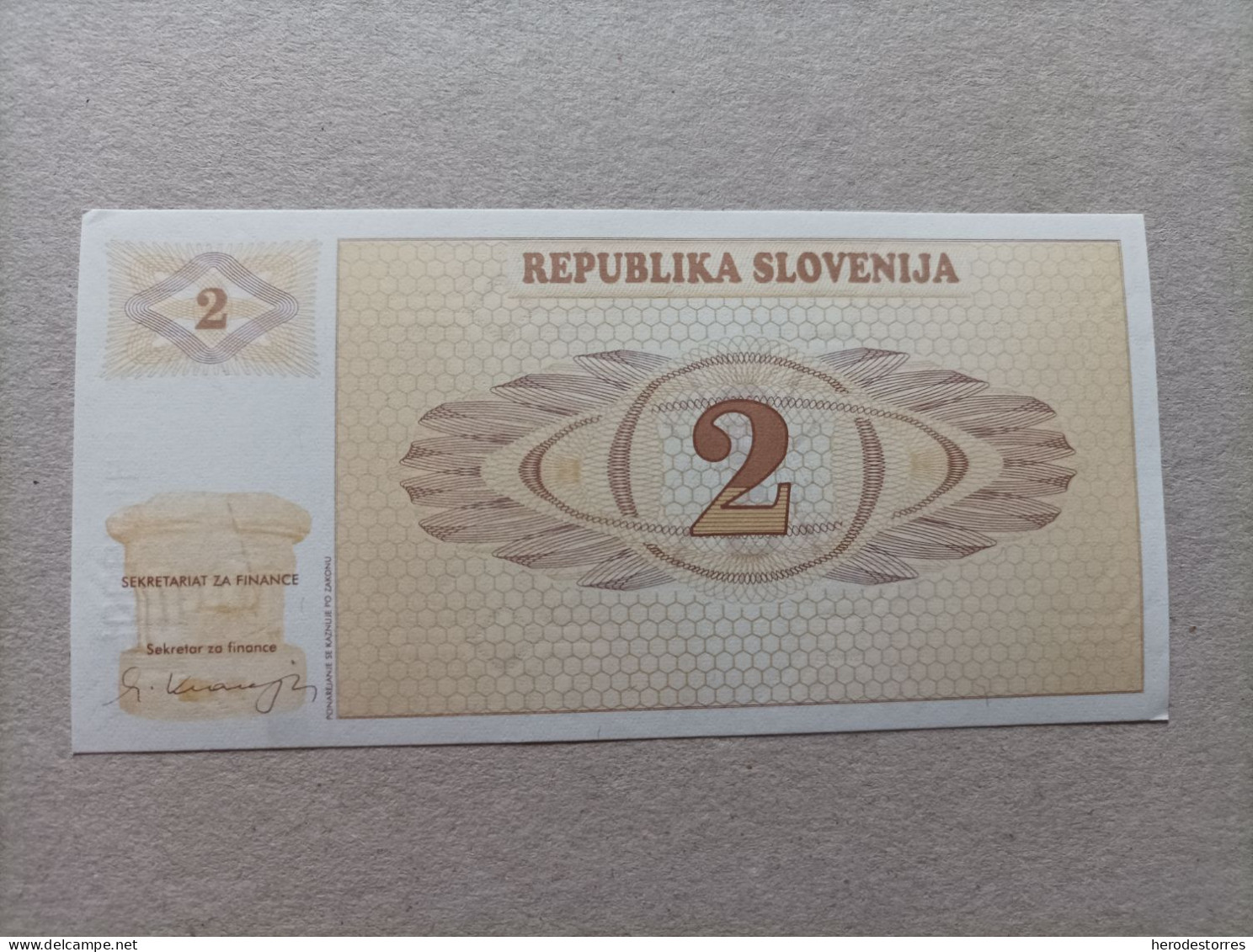 Billete De Eslovenia De 2 Tolarjev, Año 1990, AUNC - Slovenia