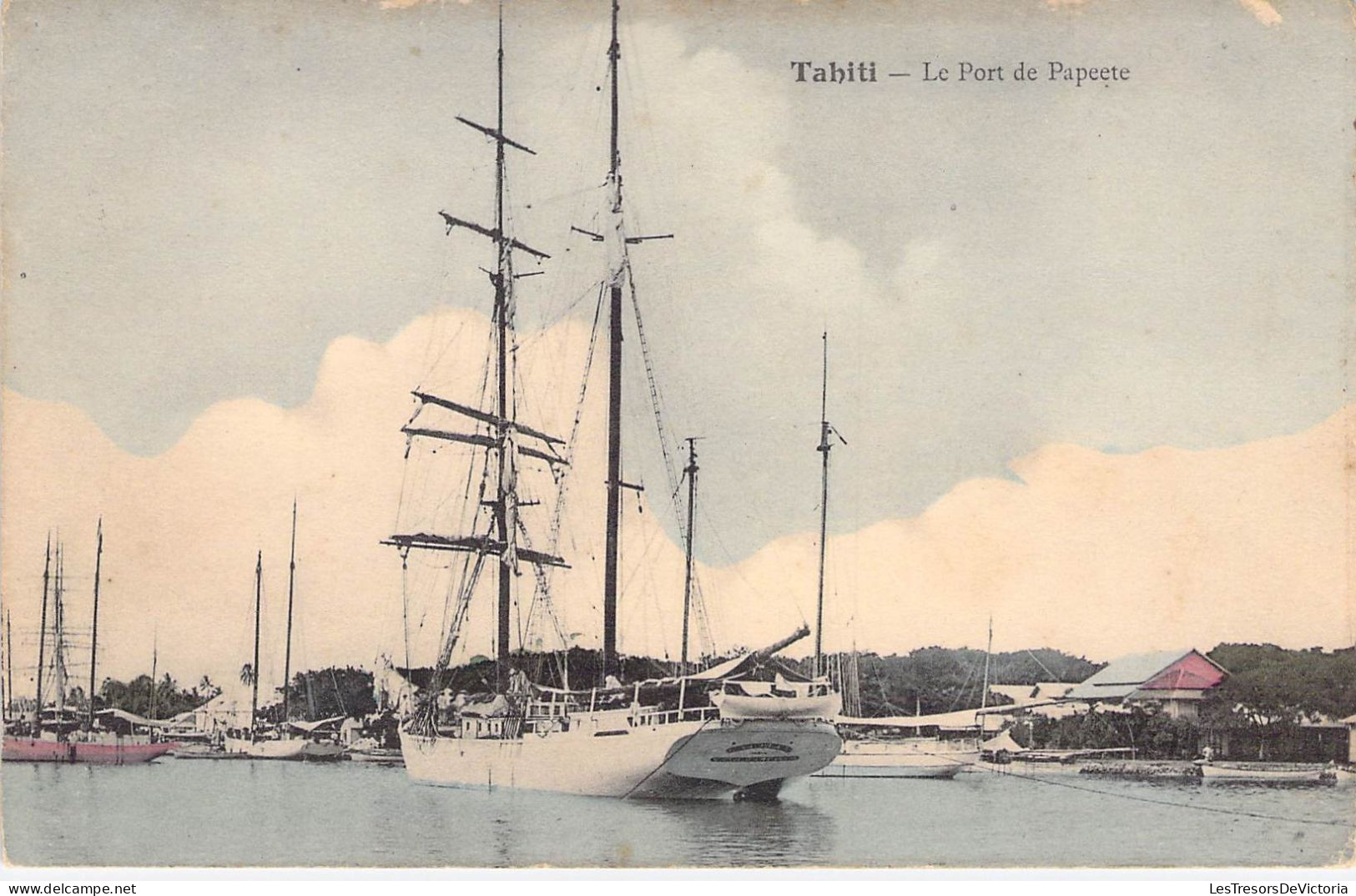 Tahiti - Le Port De Papeete - Bateau - Colorisé -  Carte Postale Ancienne - Tahiti