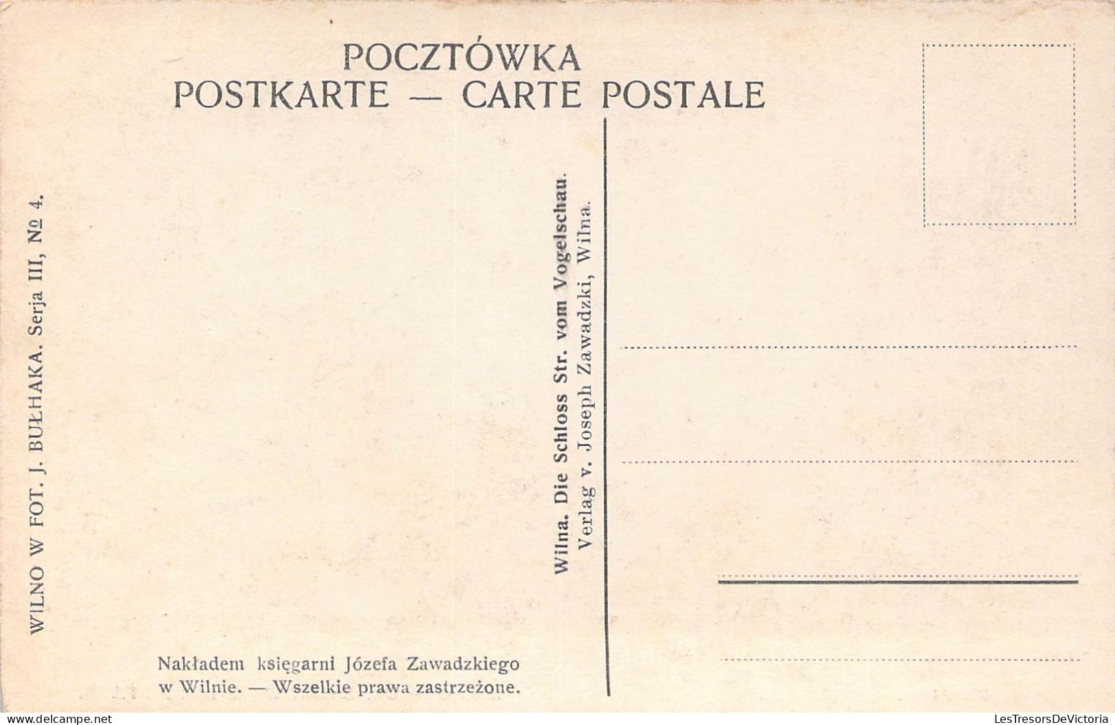 Lituanie - Wilno - Ul Zamkowa Z Lotu Ptaka - J Bulhak   -  Carte Postale Ancienne - Lithuania