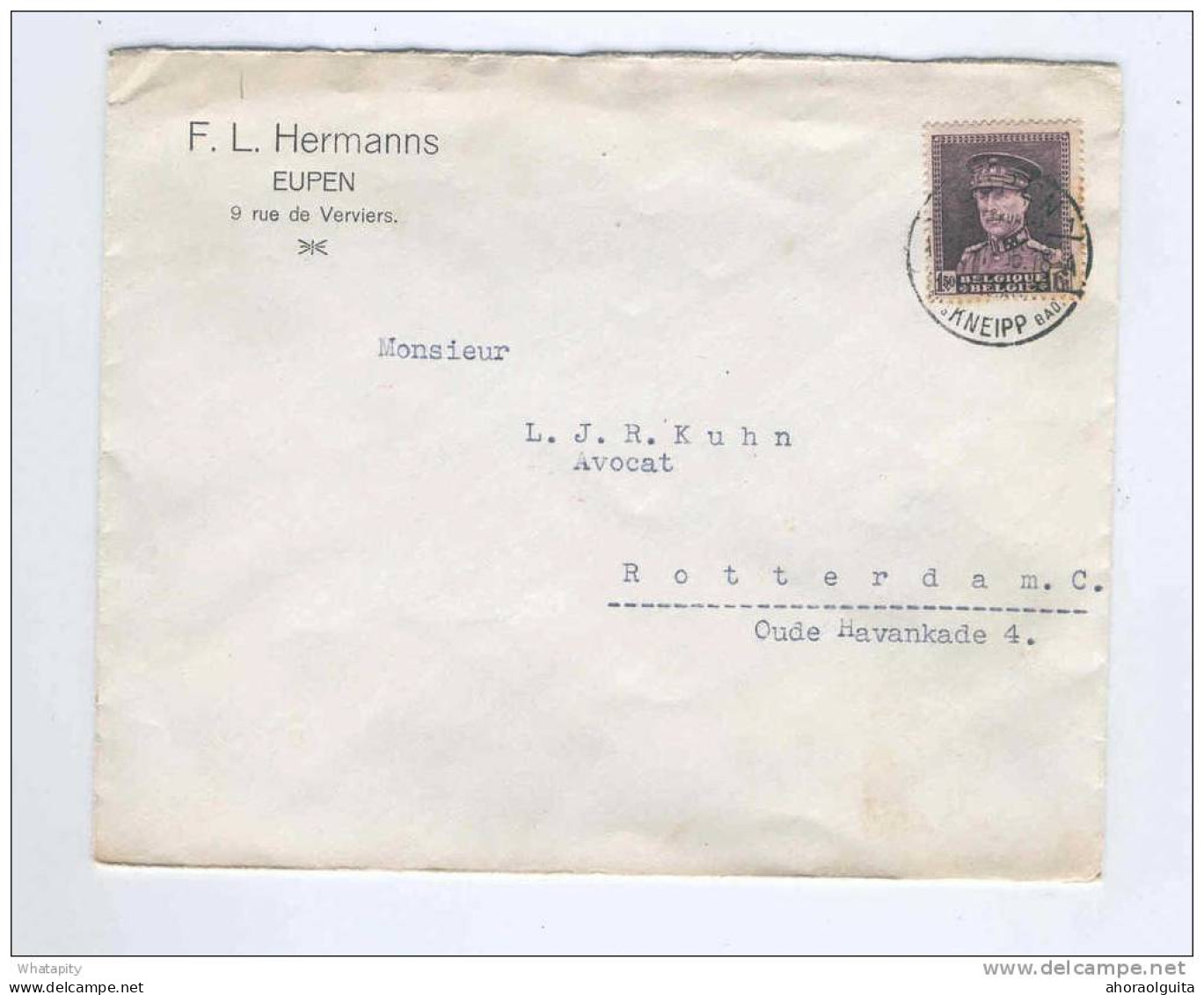 CANTONS DE L'EST Belges -  Lettre TP Képi 1 F 50 EUPEN 1936 Vers ROTTERDAM - TARIF PREFERENTIEL NL  --  LL405 - 1931-1934 Mütze (Képi)