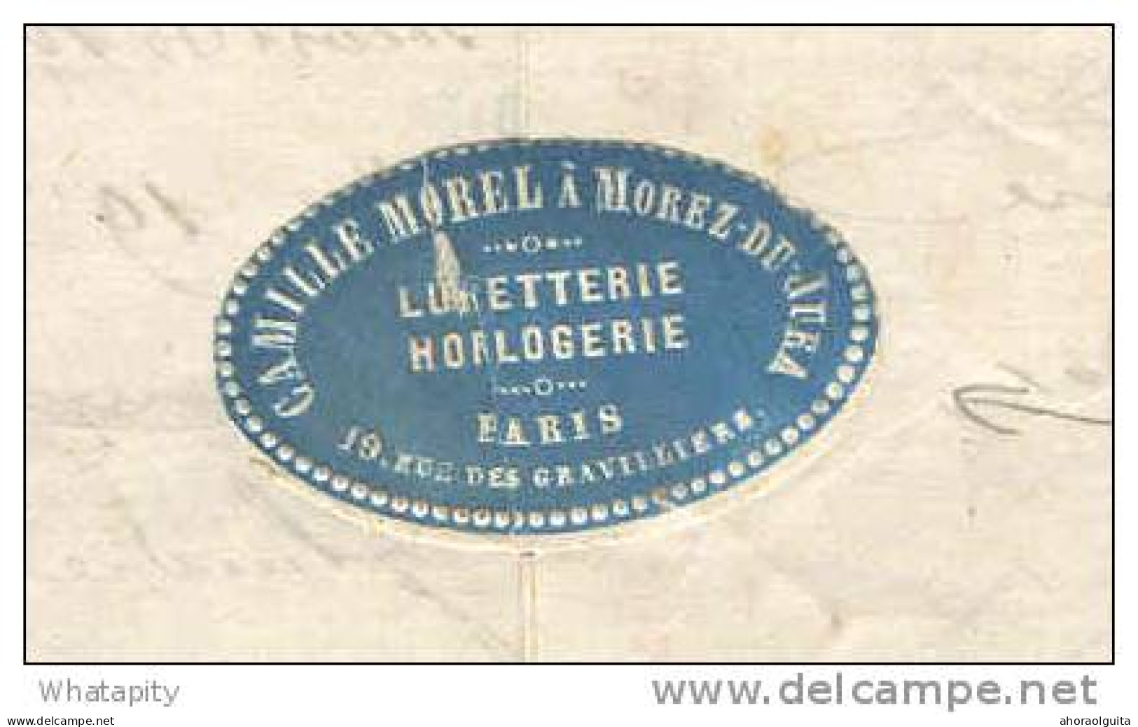 HORLOGERIE SUISSE / FRANCE - Archive Douard à BIENNE - MOREZ DU JURA 1867 -  TB  Entete + Etiqu. Camille Morel --  LL014 - Uhrmacherei