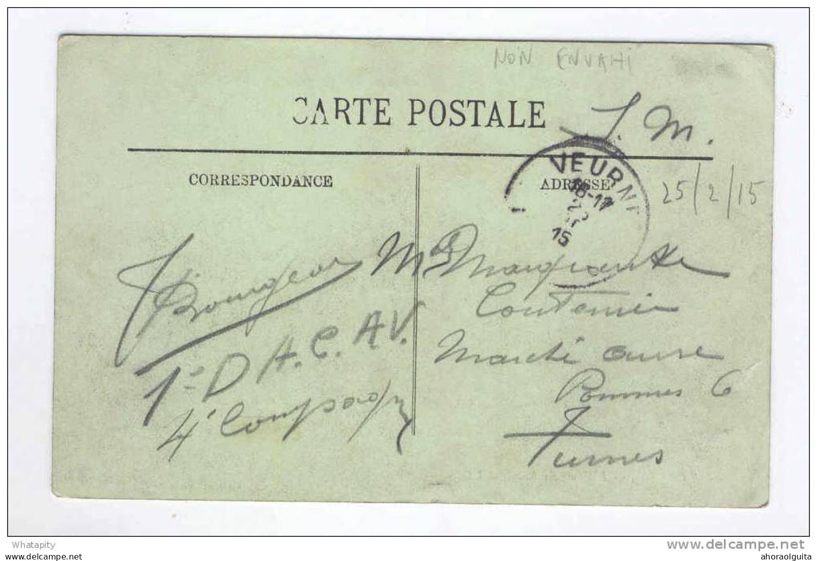 Carte-Vue CALAIS L'Heure Du Bain En Franchise S.M.- Cachet VEURNE 1915 En Local - ZONE NON OCCUPEE  --  KK942 - Zone Non Occupée