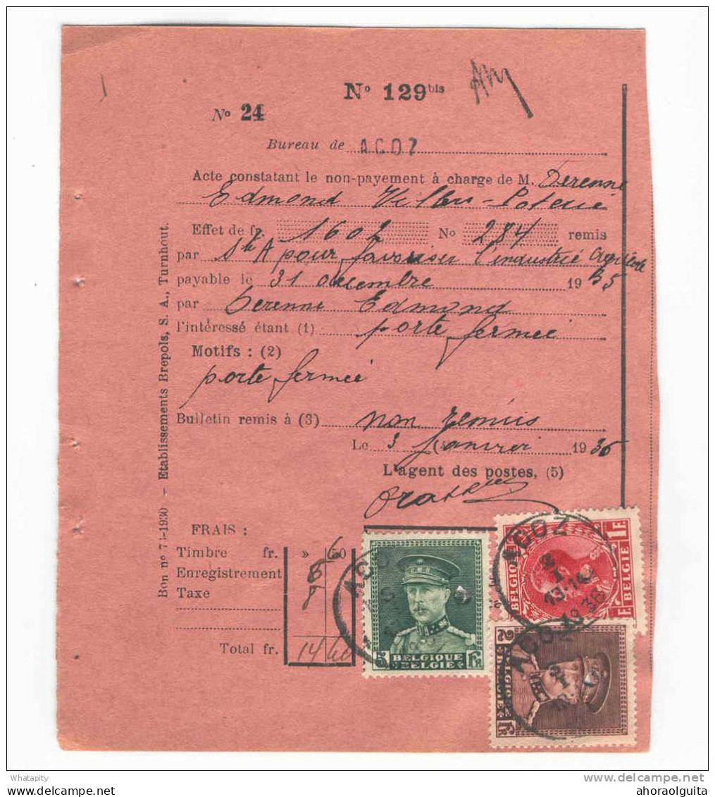 Document Postal - Protet Rose TP  Képi 2 Et 5 F, Et Col Fermé 1 F ACOZ 1936 --  KK912 - 1931-1934 Kepi