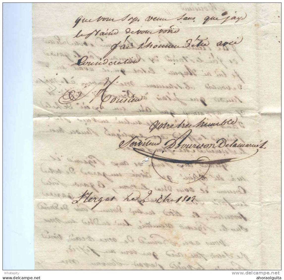 Lettre Précurseur De TERGAT 1812 Vers Le Maire De HAL - Taxation 2 Sols à La Craie Rouge = Messager  --  KK921 - 1794-1814 (Période Française)
