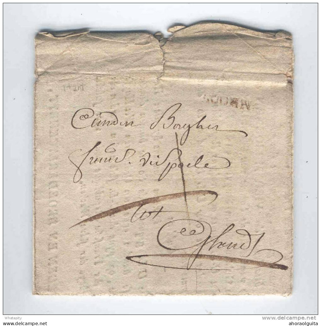 Lettre Précurseur SINT CORNEELIS HOOREBEKE Bij AUDENAARDE 1794 Vers GAND - Taxation 1 Sol   --  KK920 - 1794-1814 (French Period)