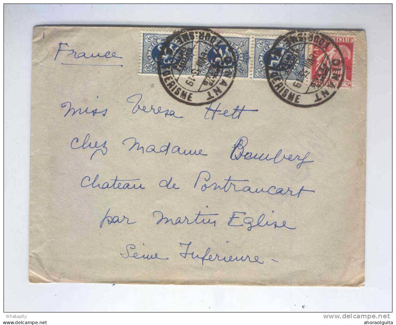 Lettre TP Cérès Et Lion Héraldique Cachet Touristique DINANT 1933 Vers La France  --  KK704 - 1932 Ceres Y Mercurio