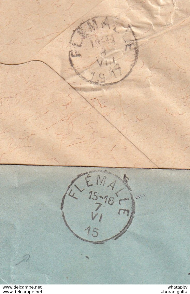 DDDD 531 --  2 X Enveloppe TP Germania LIEGE 1915/17 Vers Brasseur à FLEMALLE - Entetes Houblons Guillaume Palmen - Bier