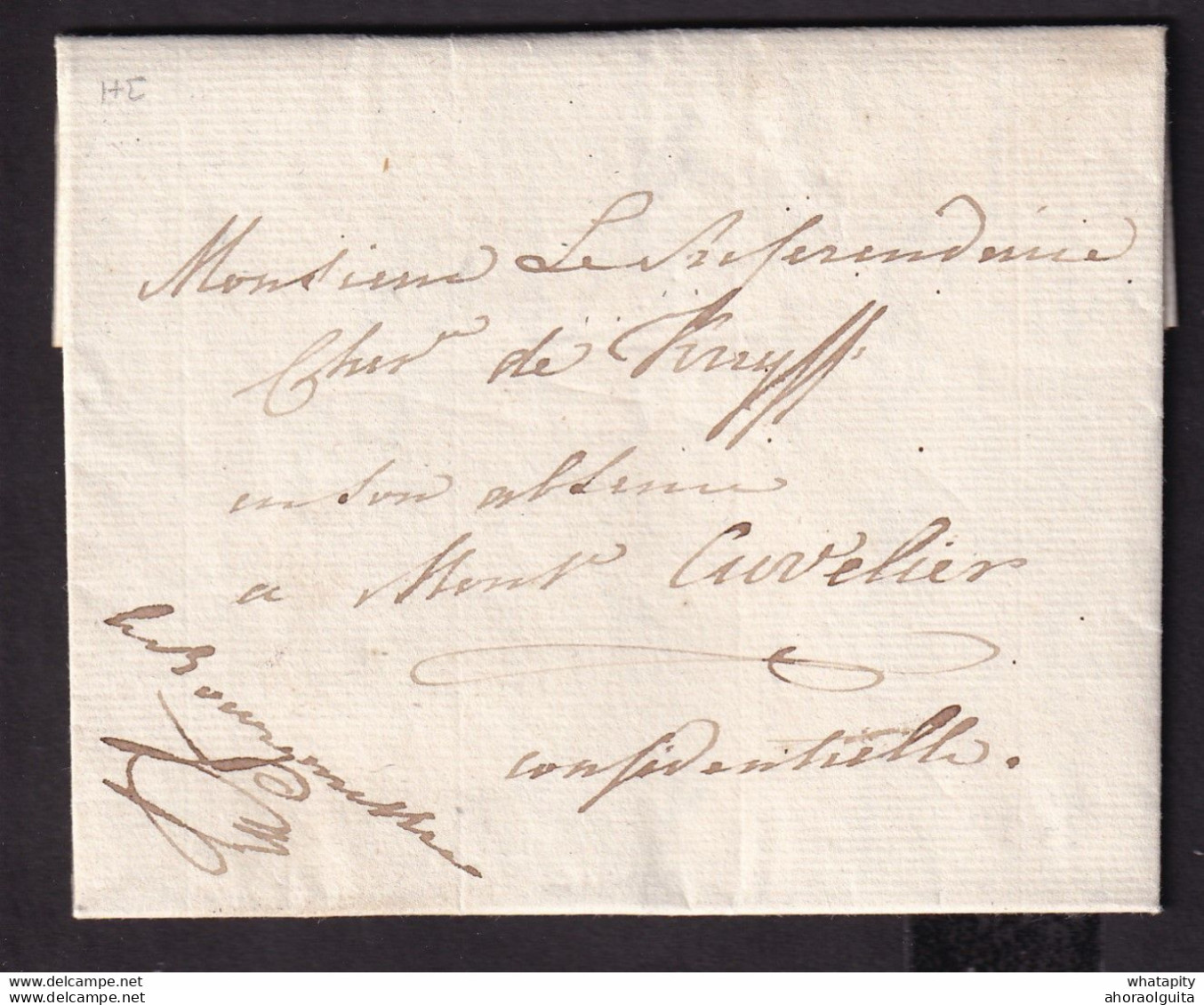 DDDD 525 --  Lettre Hors Poste BRUXELLES 1823 En Ville - Signée De Wellens , Bourgmestre De Bruxelles - 1815-1830 (Période Hollandaise)