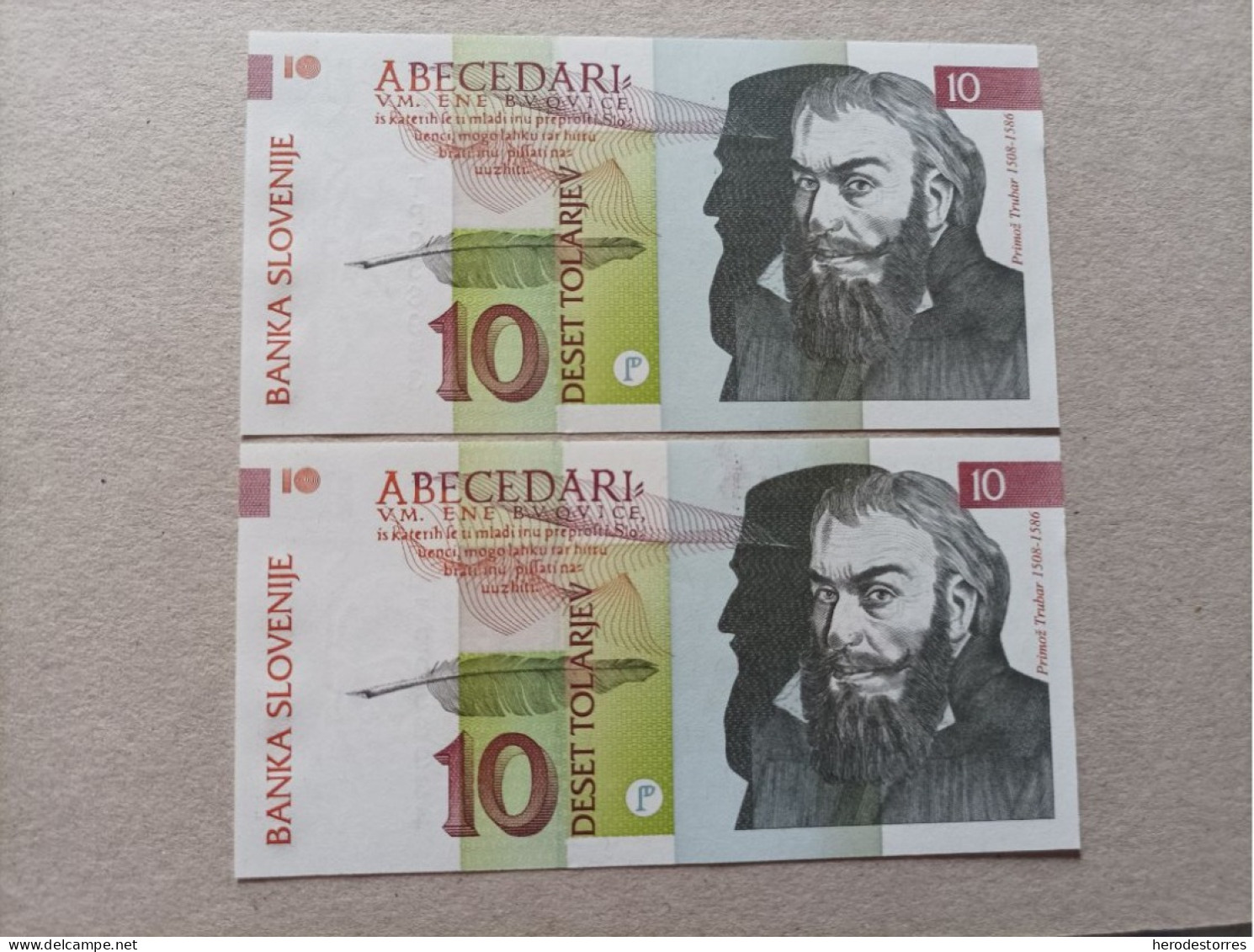 Pareja Correlativa De Eslovenia De 10 Tolarjev, Año 1992, UNC - Slovenia