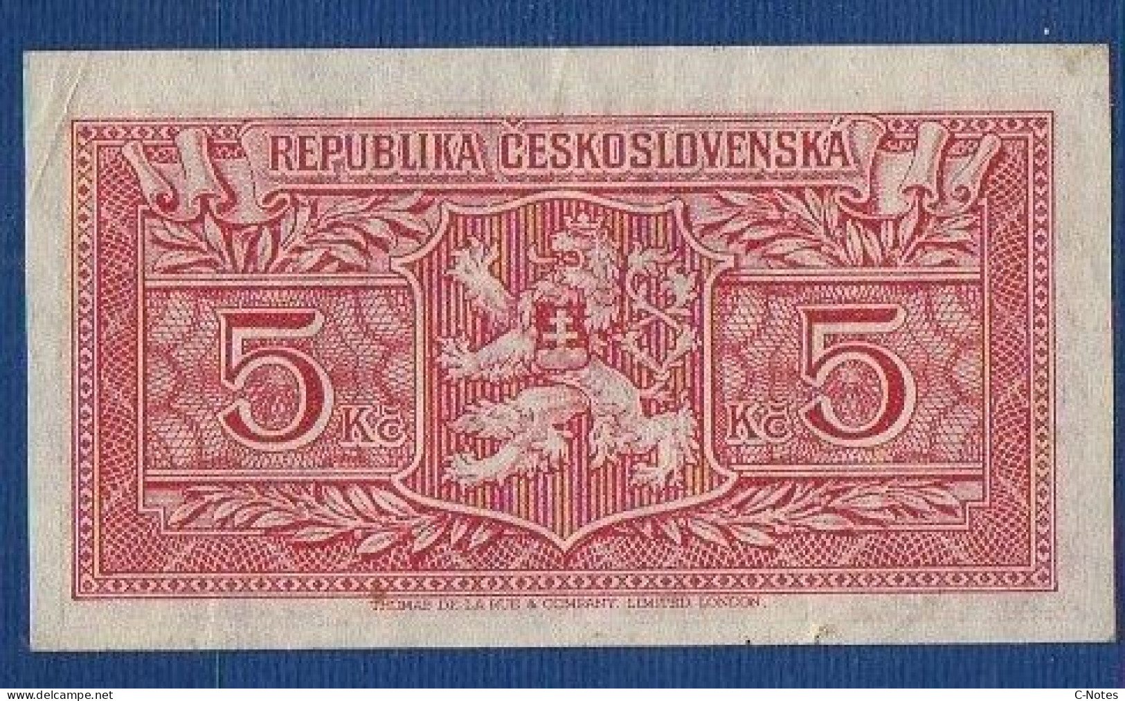 CZECHOSLOVAKIA - P.59a – 5 Korún ND (1945) VF/XF, S/n X/C 261923 - Czechoslovakia