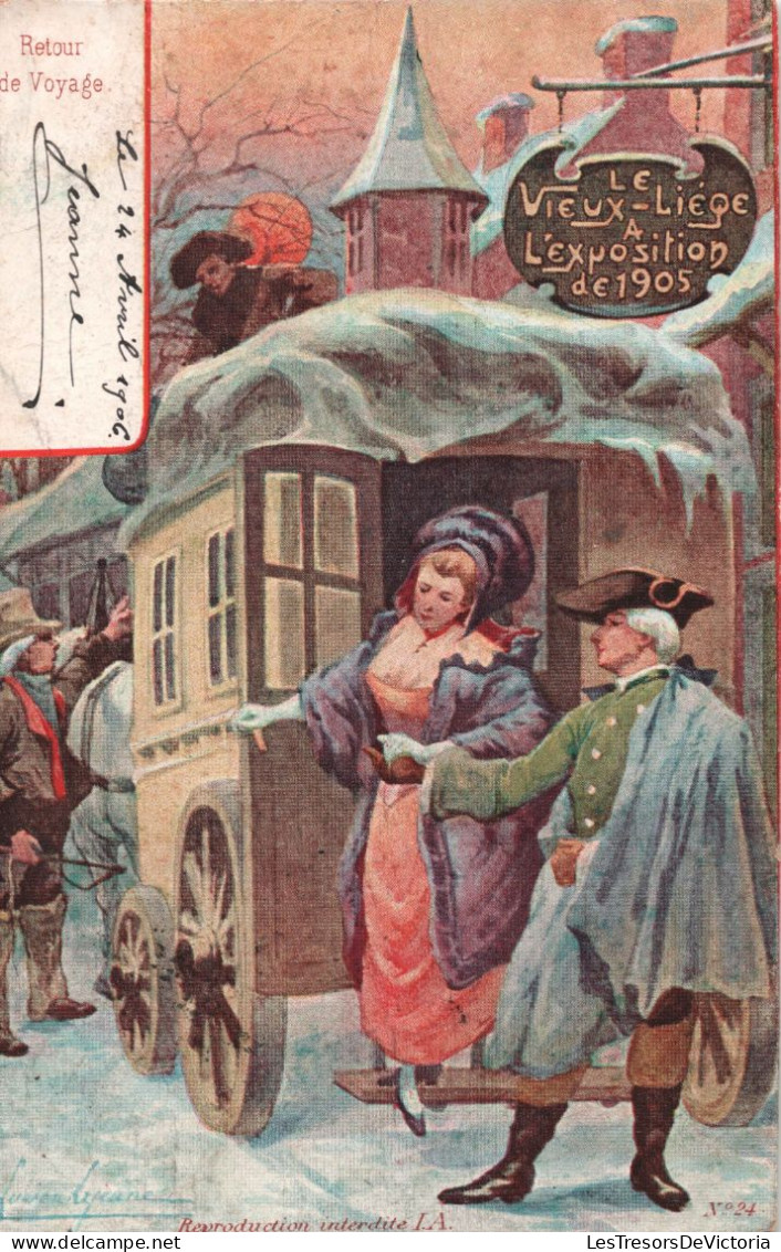 BELGIQUE - Liege - Retour De Voyage - Le Vieux Liege A L'exposition De 1905 - Diligence - Carte Postale Ancienne - Liege
