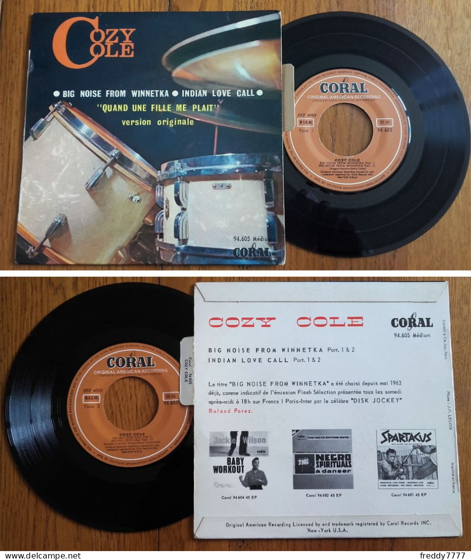 RARE French EP 45t RPM BIEM (7") COZY COLE «Quand Une Fille Me Plait» (Lang, 1963) - Jazz