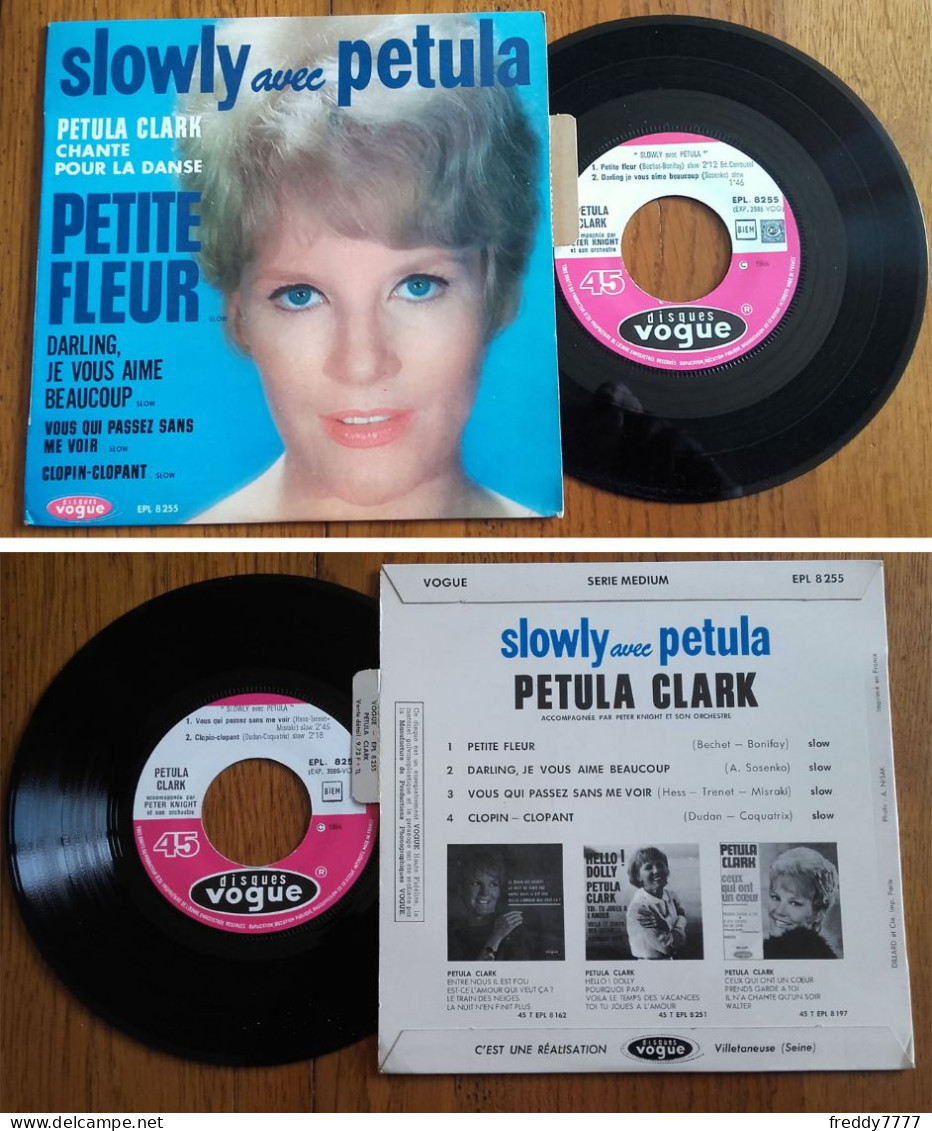RARE French EP 45t RPM BIEM (7") PETULA CLARK «Petite Fleur» (Lang, 1964) - Verzameluitgaven