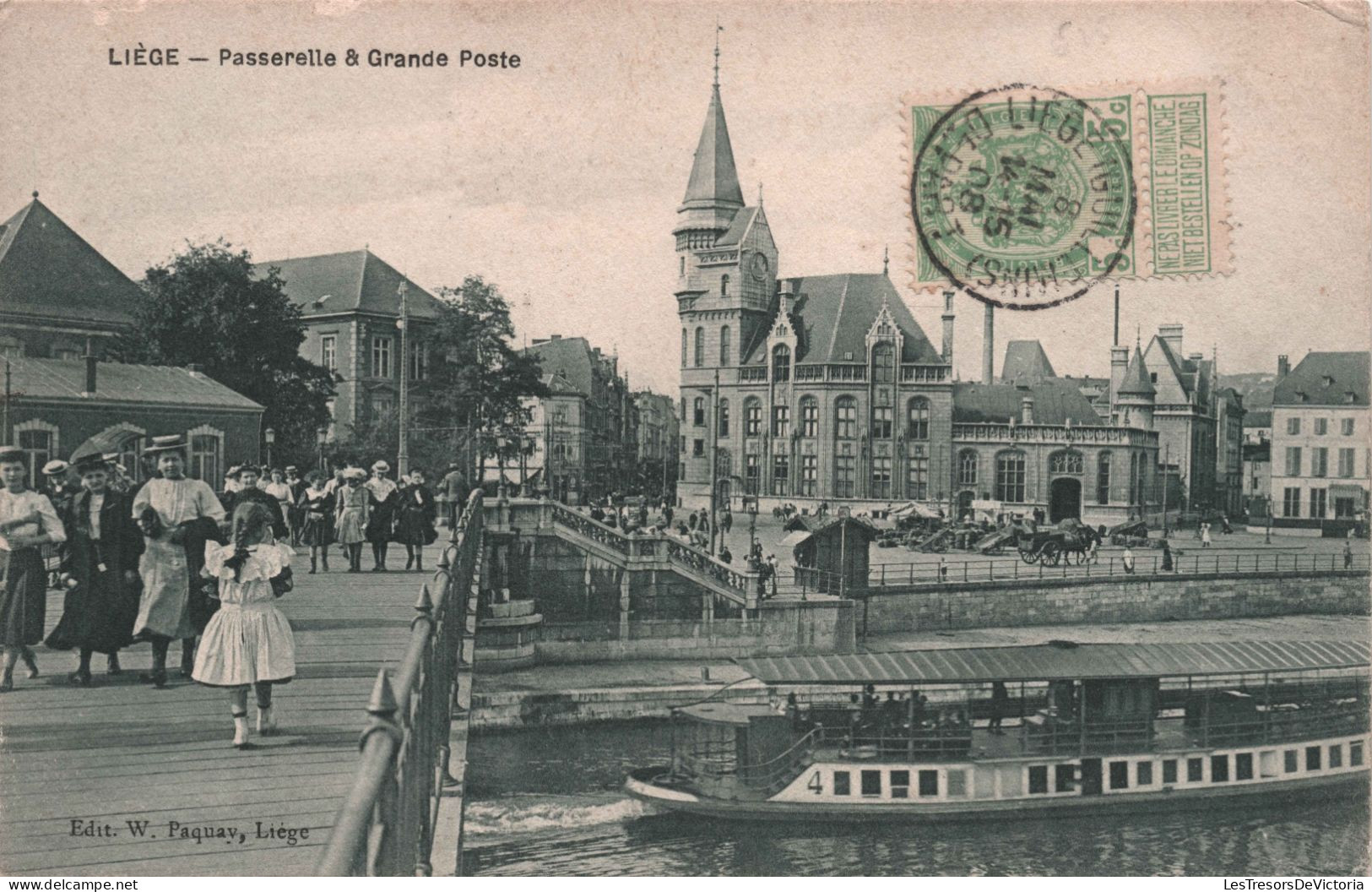 BELGIQUE - Liege - Passerelle Et Grande Poste - Carte Postale Ancienne - Liege