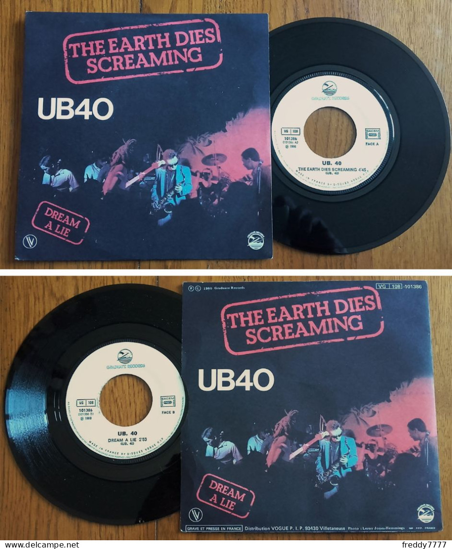 RARE French SP 45t RPM (7") UB40 «The Earth Dies Screaming» (1980) - Reggae