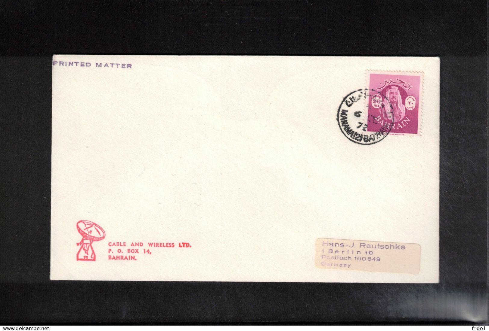 Bahrain 1972 Space / Weltraum Earth Station Cable And Wirelles Ltd.Bahrain Interesting Cover - Asien