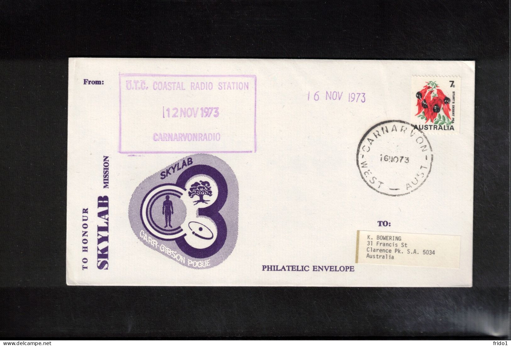 Australia 1973 Space / Weltraum Skylab Mission - Coastal Radio Station Carnarvonradio Interesting Cover - Oceanía