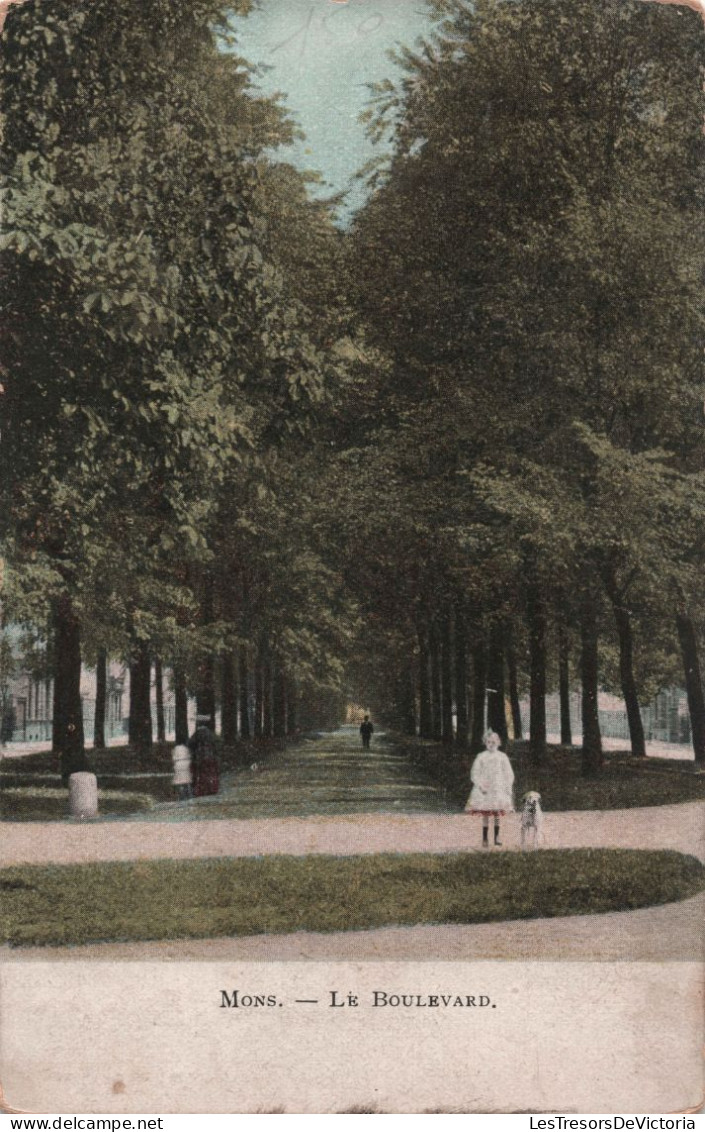 BELGIQUE - Mons - Le Boulevard - Colorisé Et Animé - Carte Postale Ancienne - Mons